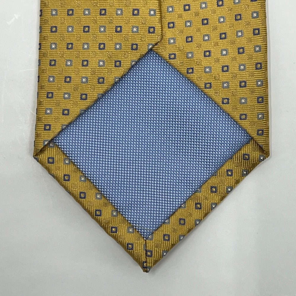 Tommy Hilfiger Men's 100% Silk Tie Masters Micro Yellow/Blue/White Vintage‎ NWT - Picture 6 of 7